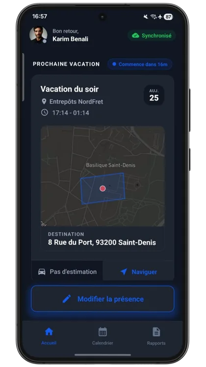 Détails prochaine vacation
